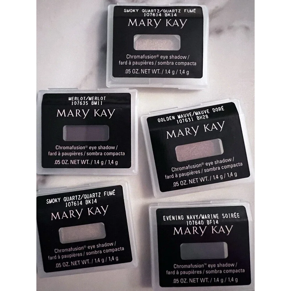 Mary Kay Chromafusion Eye Shadow lot of 5 smoky quartz merlot golden wave navy